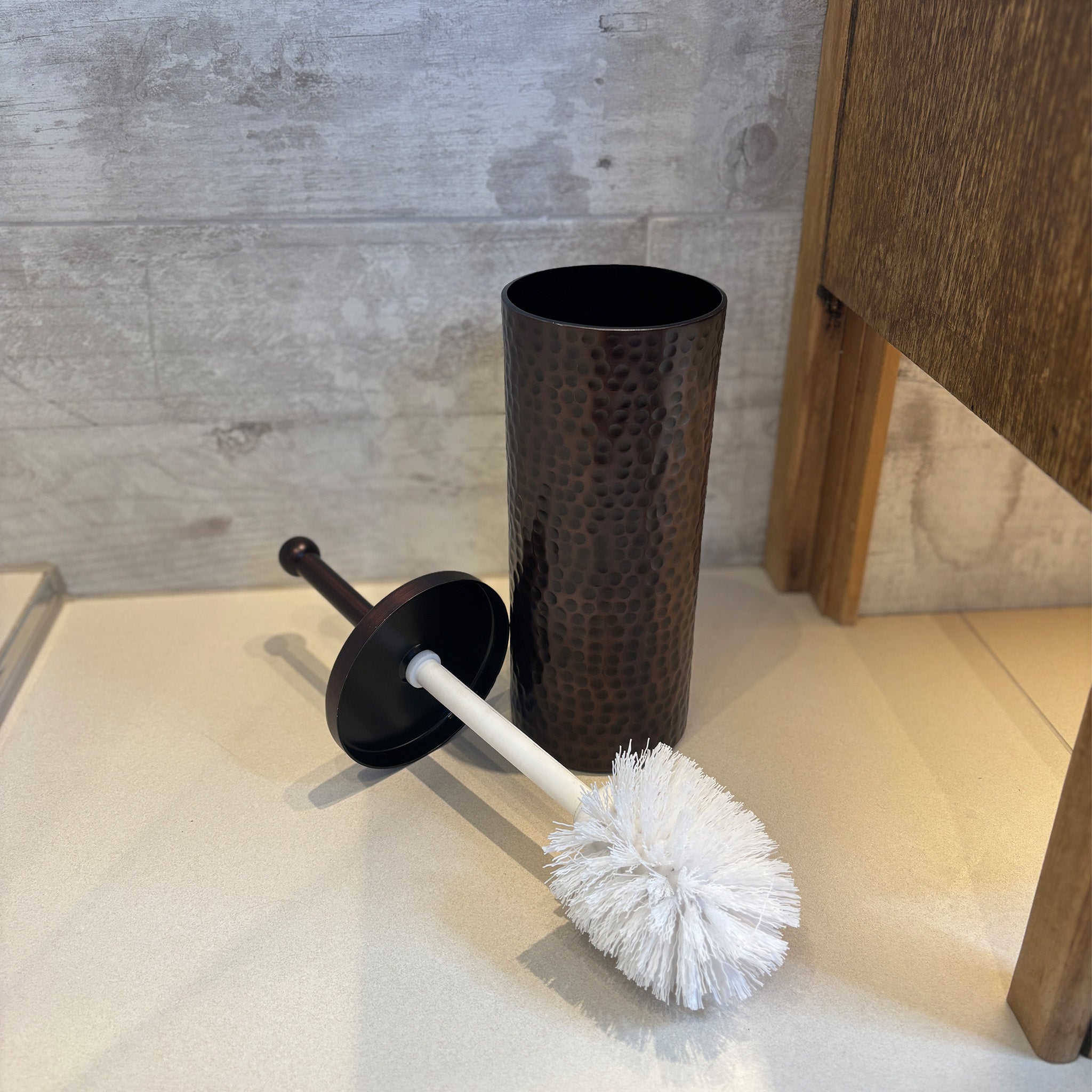 Hammered Pattern Dark Bronze Toilet Brush